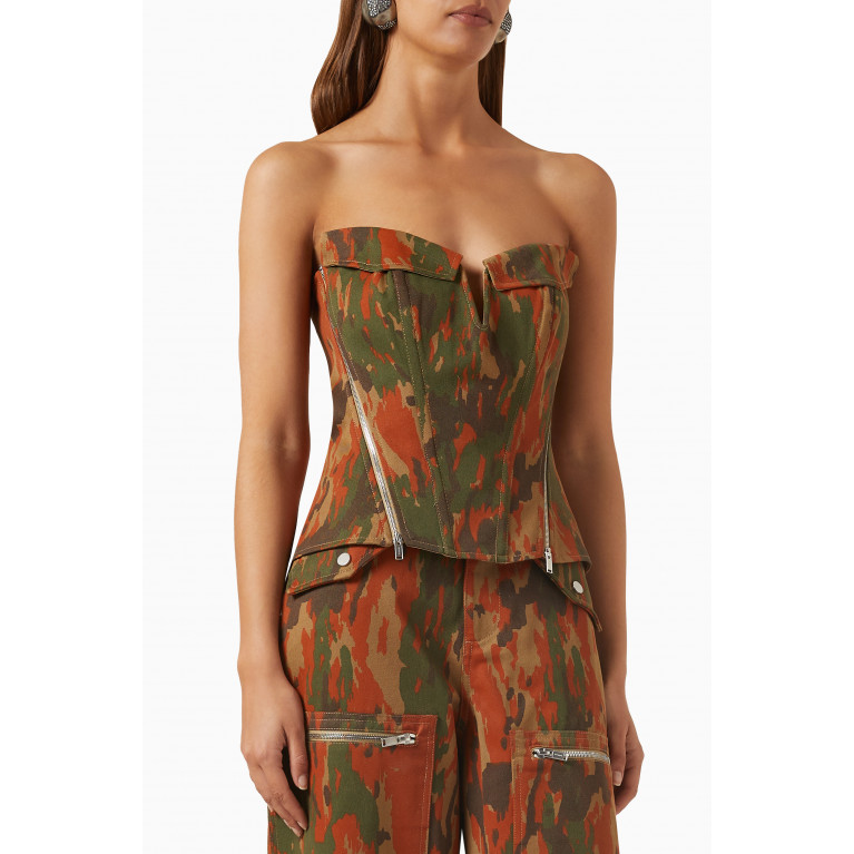 Dion Lee - V-wire Camo Corset in Tencel-blend