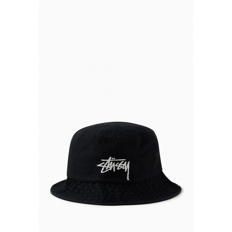Stussy - Big Stock Bucket Hat in Cotton Black