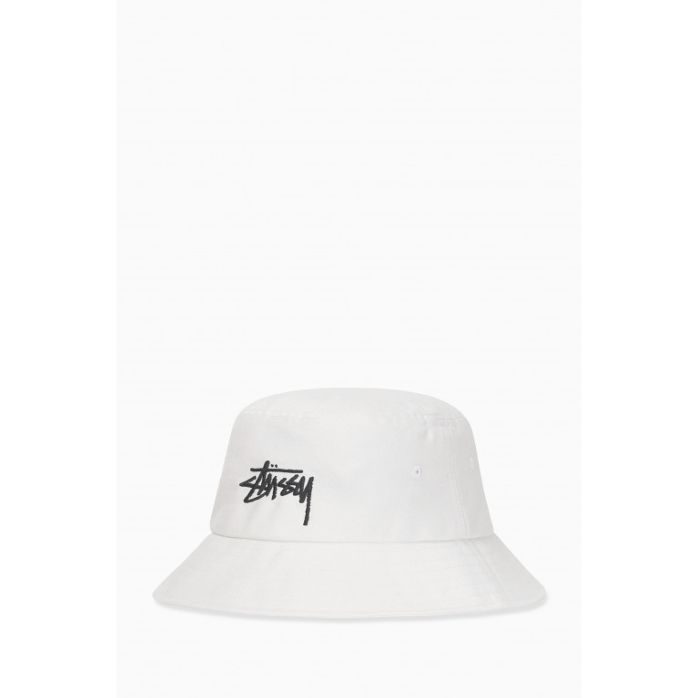 Stussy - Big Stock Bucket Hat in Cotton White