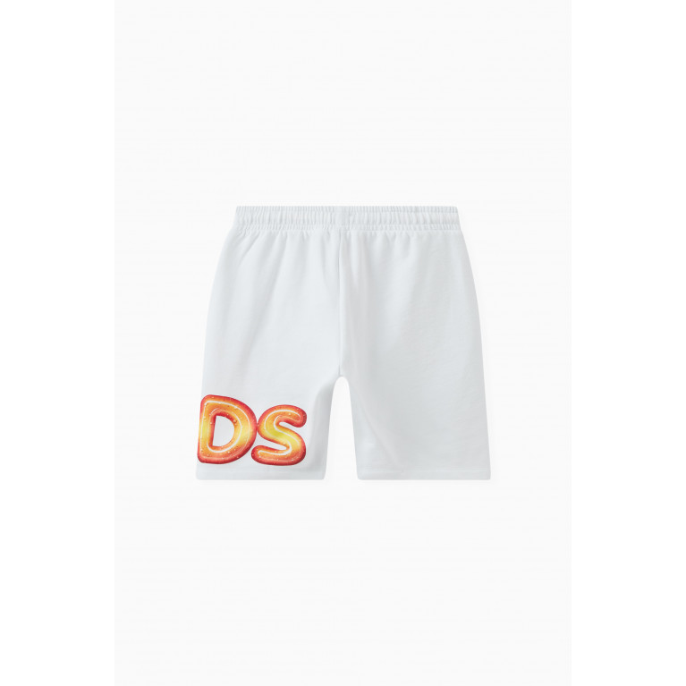 GCDS - Logo Print Shorts in Cotton White