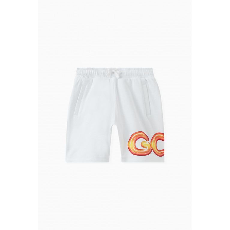 GCDS - Logo Print Shorts in Cotton White
