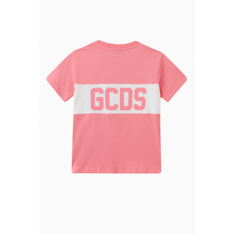 GCDS - Logo Print T-shirt in Cotton Pink