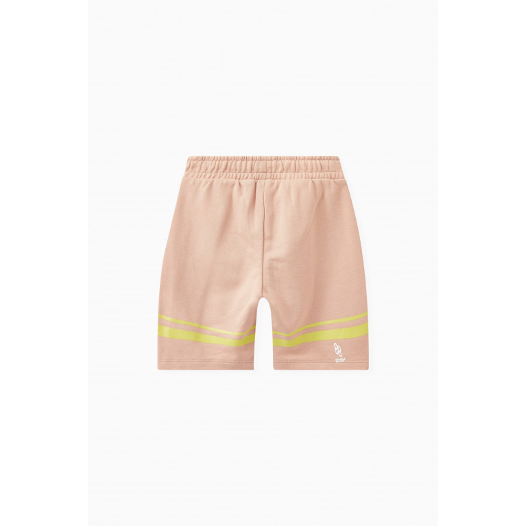 GCDS - Contrasting Stripe Bermuda Shorts in Cotton Neutral