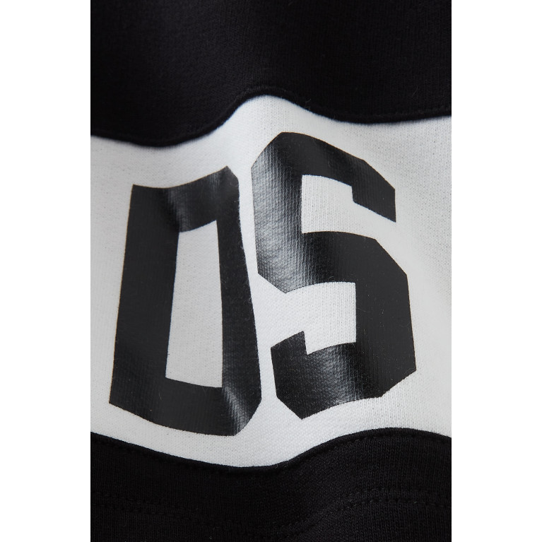 GCDS - Logo Print Shorts in Cotton Black