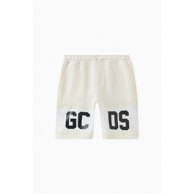 GCDS - Logo Print Shorts in Cotton Neutral