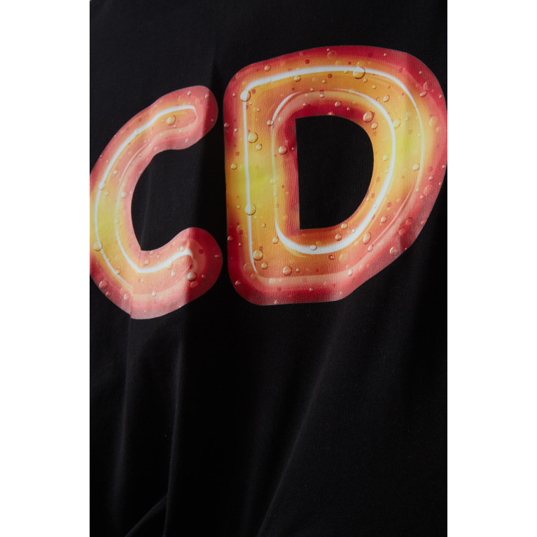 GCDS - Logo Print T-shirt in Cotton Black