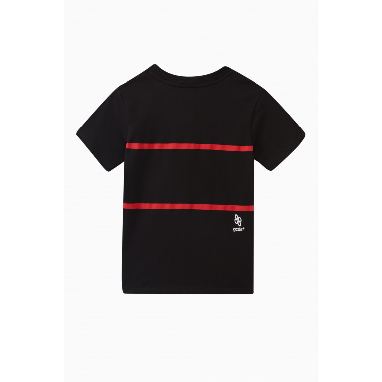 GCDS - Logo & Stripe Print T-shirt in Cotton
