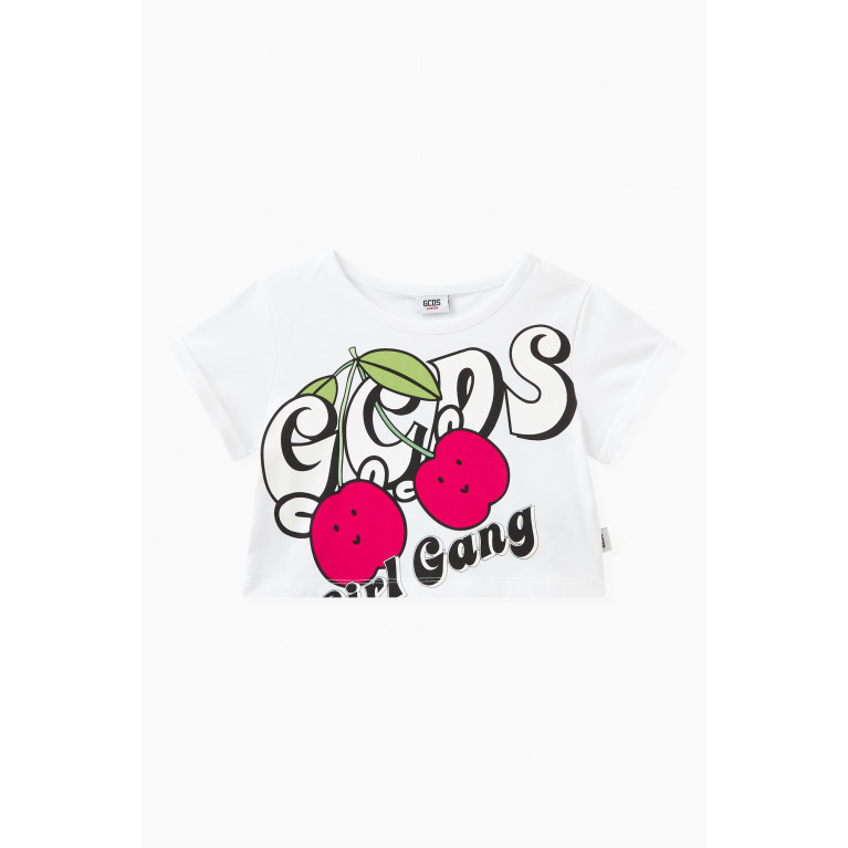 GCDS - Graphic Cherry Print T-shirt in Cotton Stretch