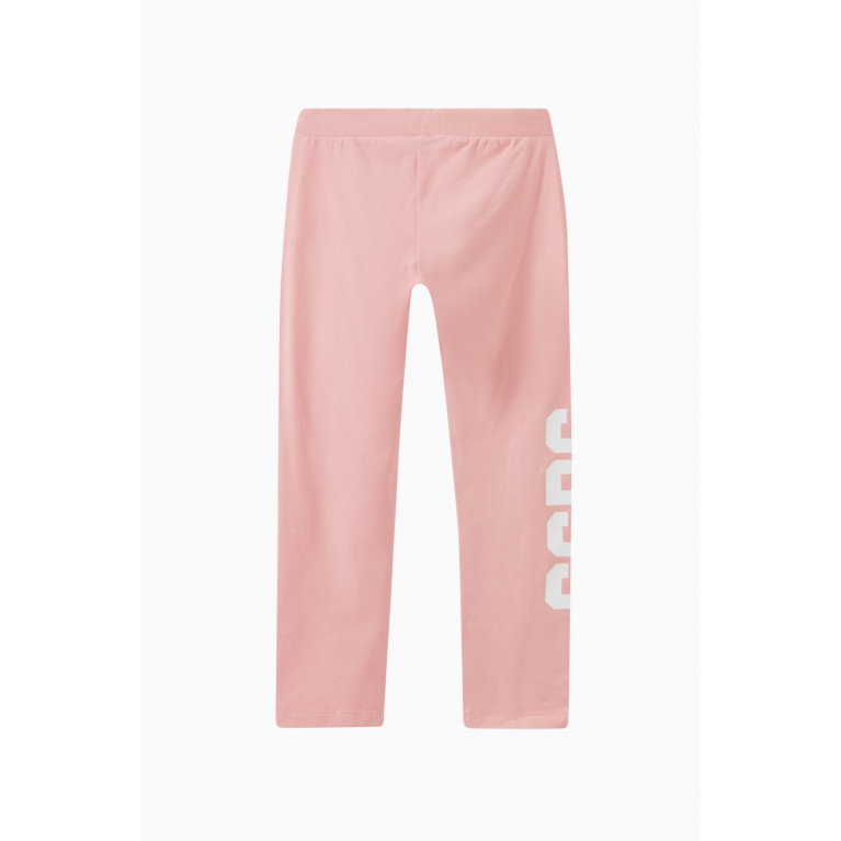 GCDS - Logo Print Leggings in Cotton Pink
