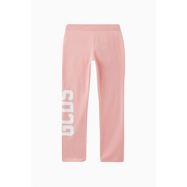 GCDS - Logo Print Leggings in Cotton Pink