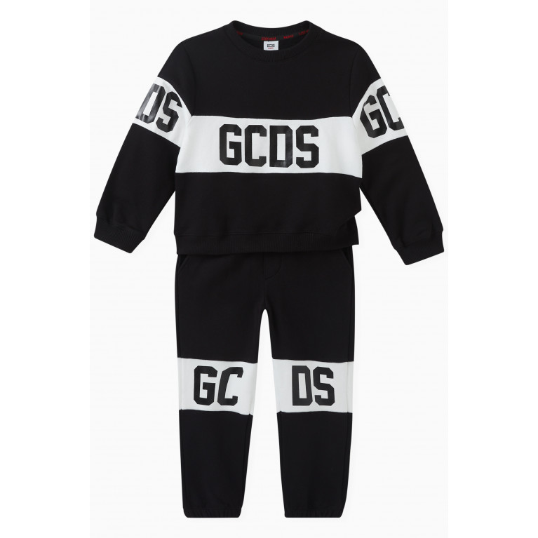 GCDS - Logo Print Sweatpants in Cotton Black