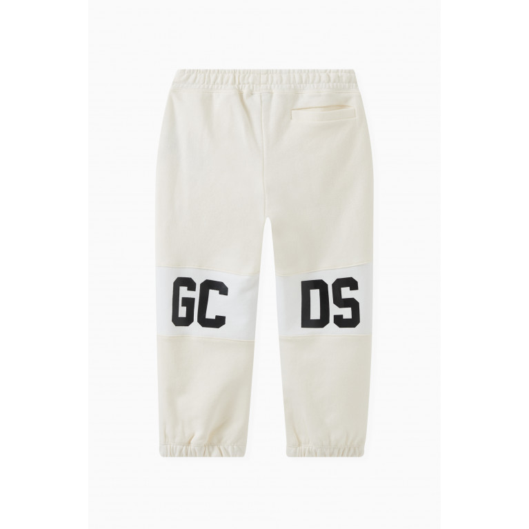 GCDS - Logo Print Sweatpants in Cotton Neutral