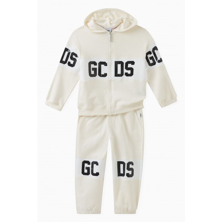 GCDS - Logo Print Sweatpants in Cotton Neutral
