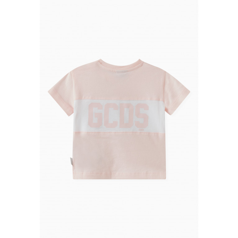 GCDS - Logo Print T-shirt in Cotton Pink
