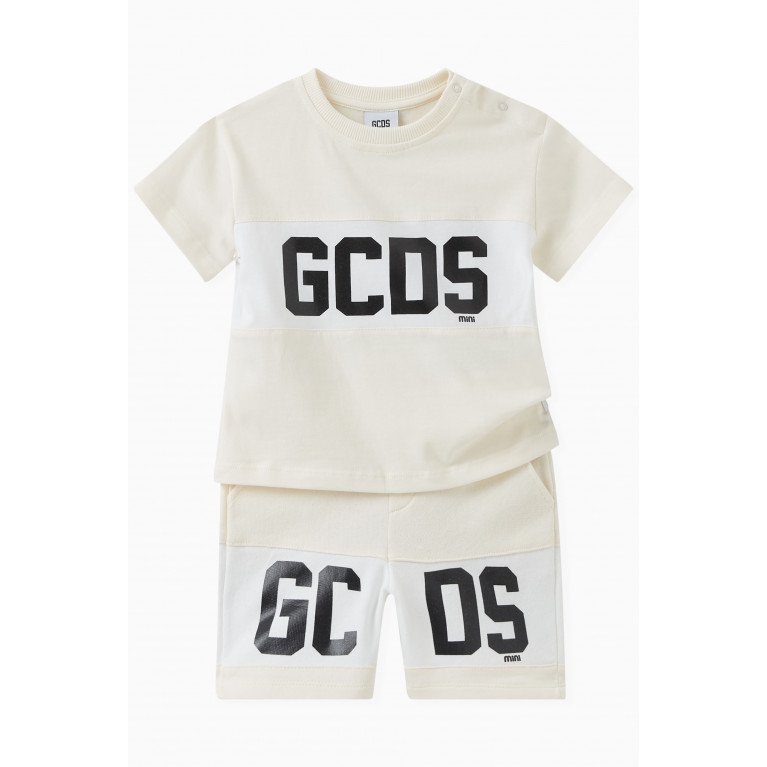 GCDS - Logo Print T-shirt in Cotton Neutral