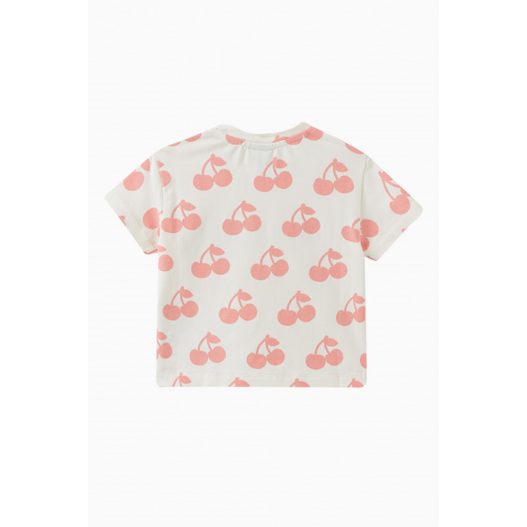 GCDS - Cherry Logo Print T-shirt in Cotton Pink