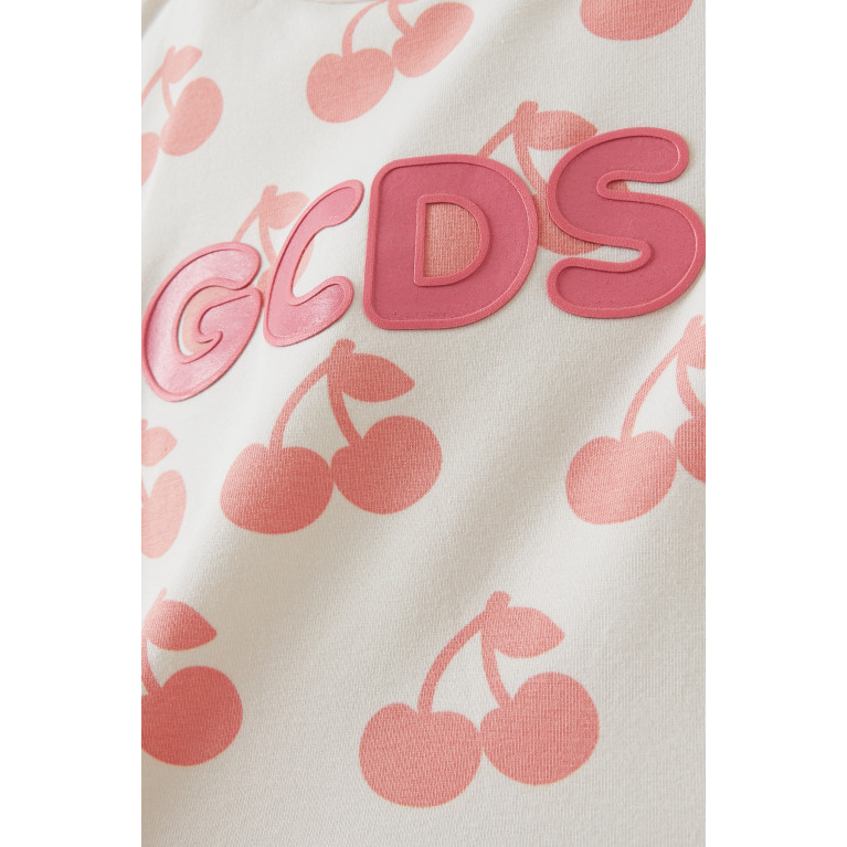 GCDS - Cherry Logo Print T-shirt in Cotton Pink