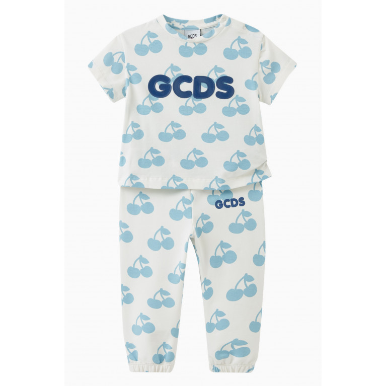 GCDS - Cherry Print Sweatpants in Cotton Neutral