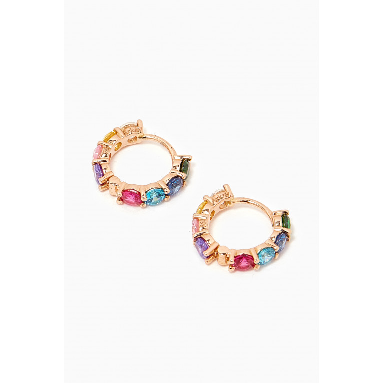 Arkay - Rainbow Round-cut Hoops in 18kt Rose Gold