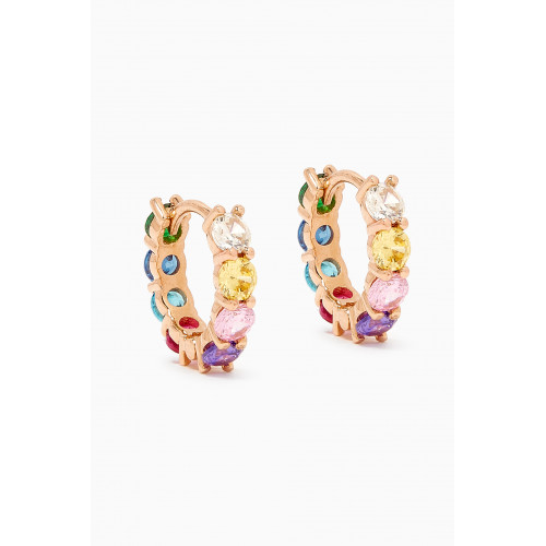 Arkay - Rainbow Round-cut Hoops in 18kt Rose Gold