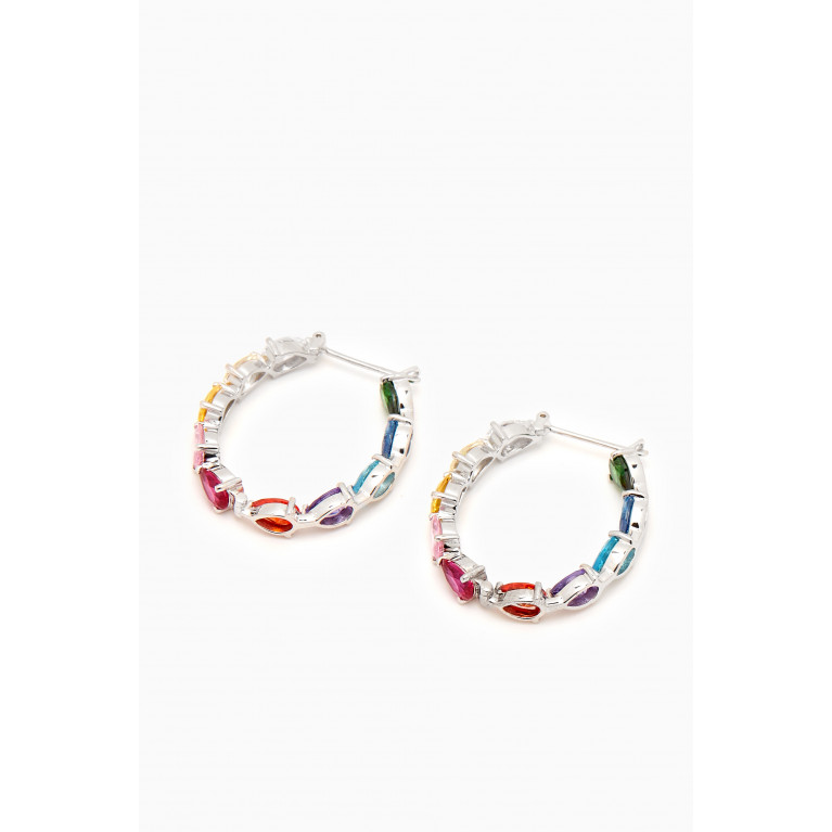 Arkay - Rainbow Pear-cut Hoops in 18kt White Gold White