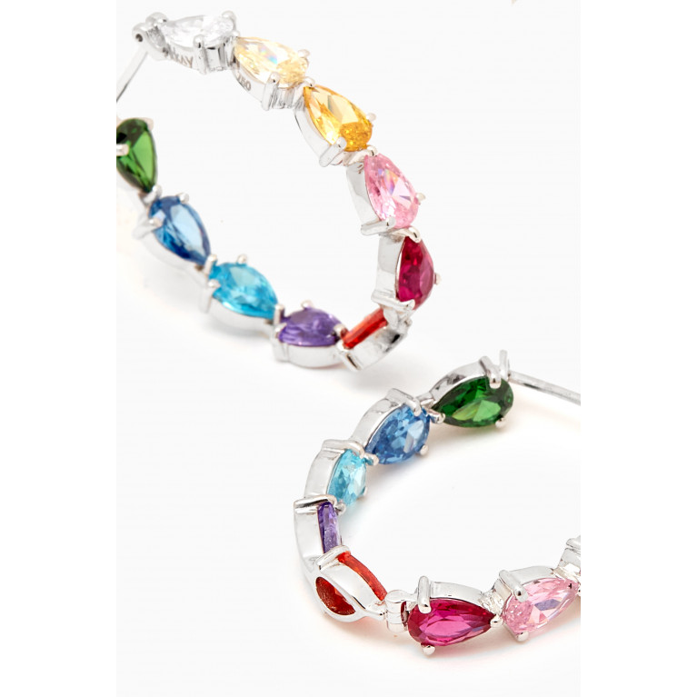 Arkay - Rainbow Pear-cut Hoops in 18kt White Gold White