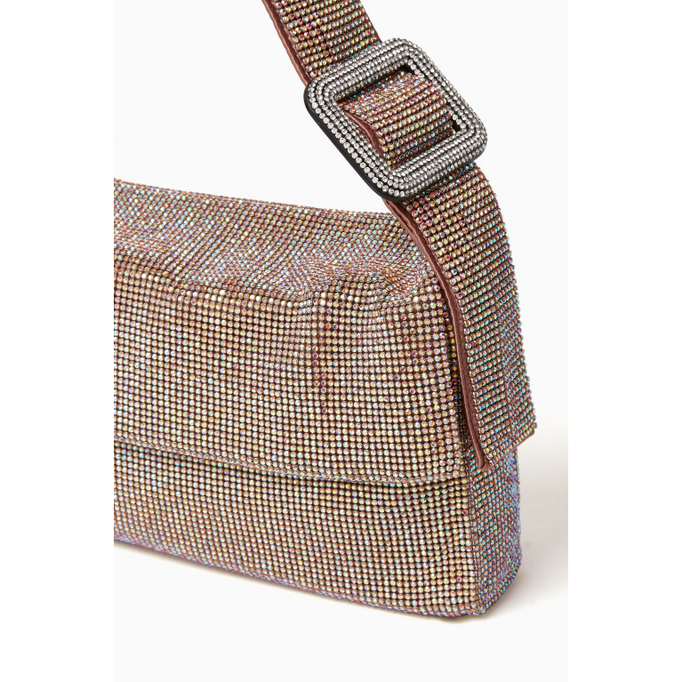 Benedetta Bruzziches - Medium Vitty La Grande Shoulder Bag in Rhinestone Crystal Mesh Pink