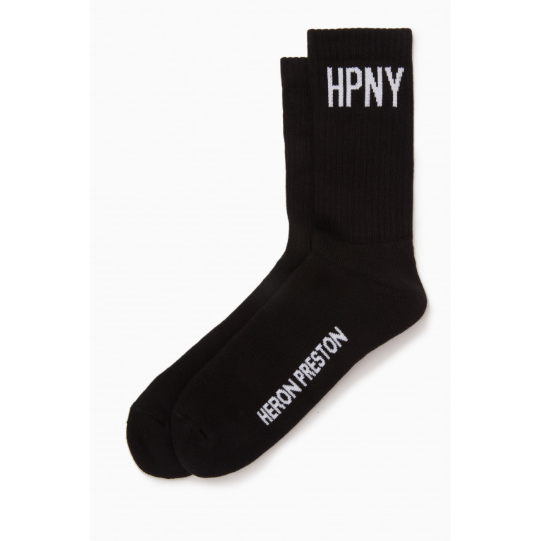 Heron Preston - Heron Preston - HPNY Long Socks in Cotton Blend Black