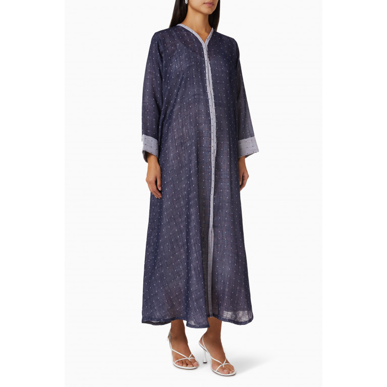 Rauaa Official - Contrast Trimmed Abaya in Cotton