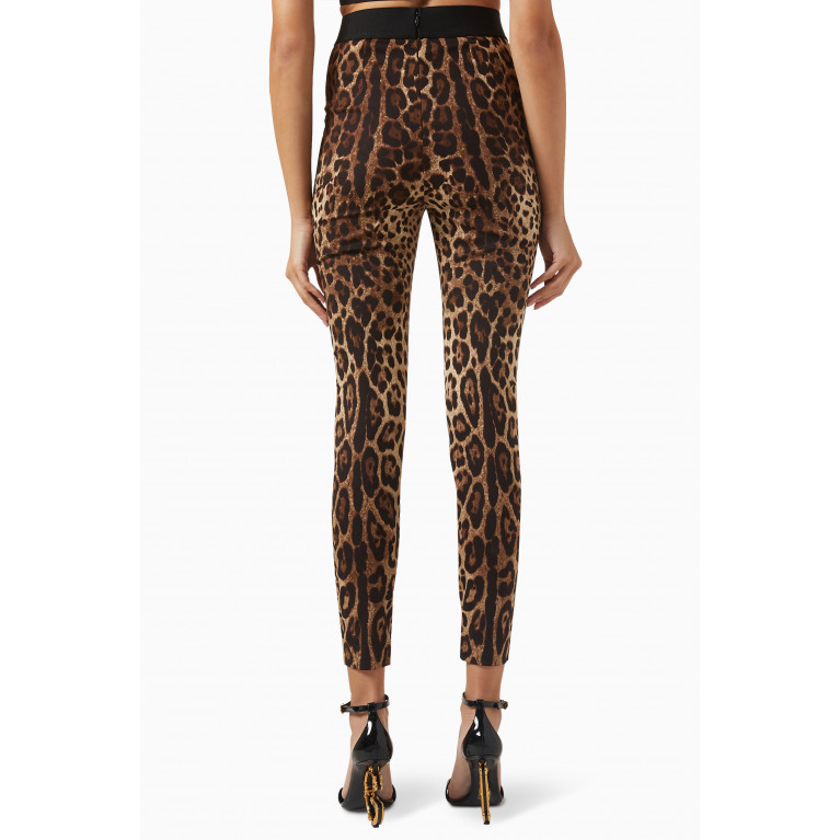 Dolce & Gabbana - Leopard-print Leggings in Charmeuse