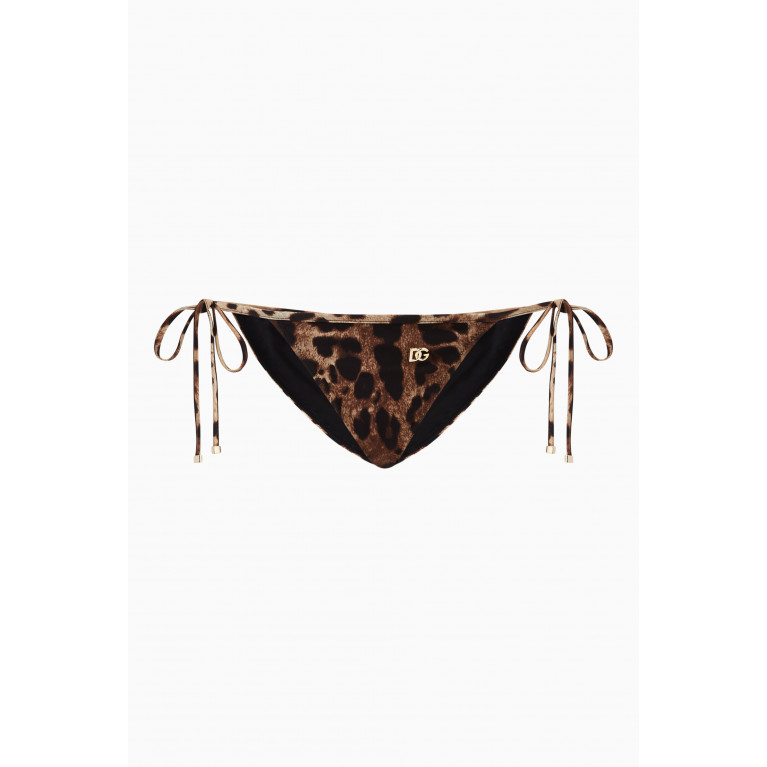Dolce & Gabbana - Leopard-print String Bikini Bottoms