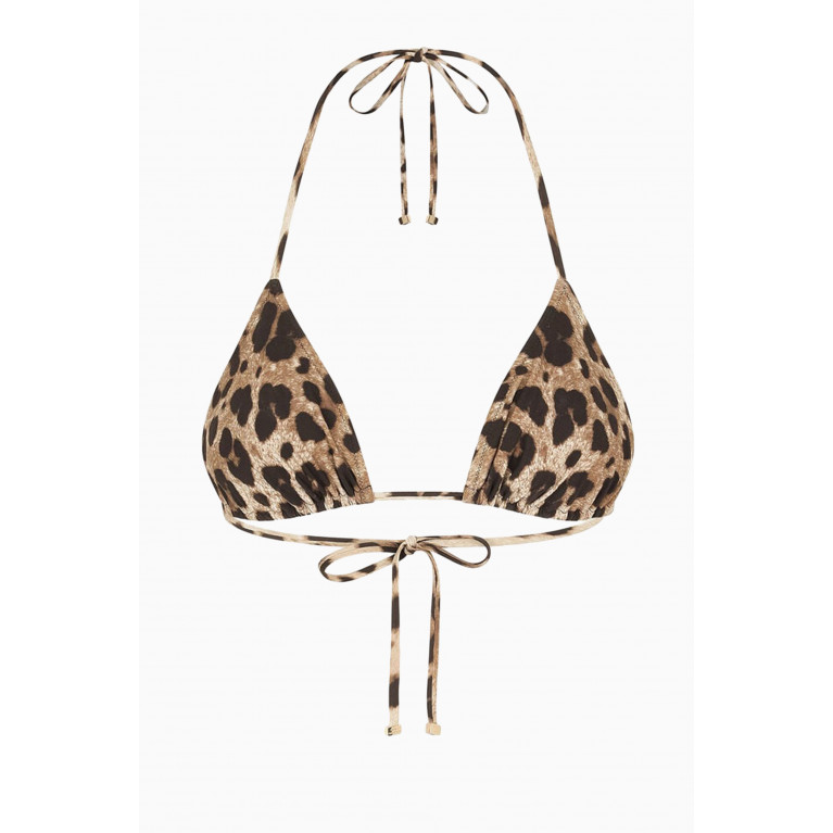 Dolce & Gabbana - Leopard-print Triangle Bikini Top