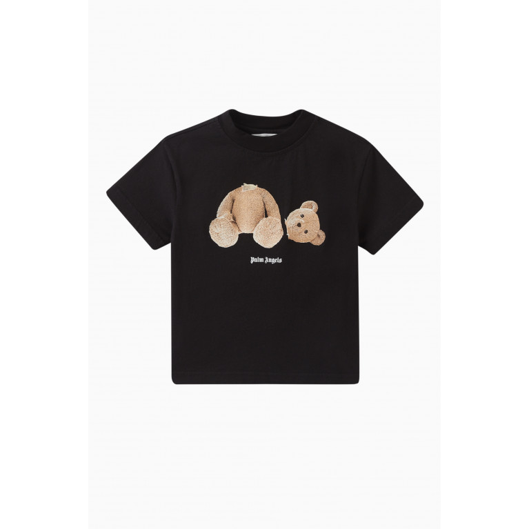 Palm Angels - Logo Teddy Bear T-shirt in Cotton Black