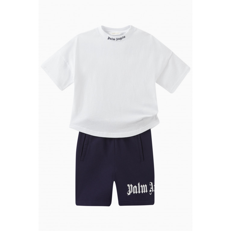 Palm Angels - Logo Shorts in Cotton Blue