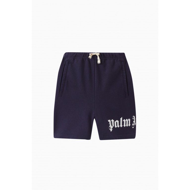 Palm Angels - Logo Shorts in Cotton Blue