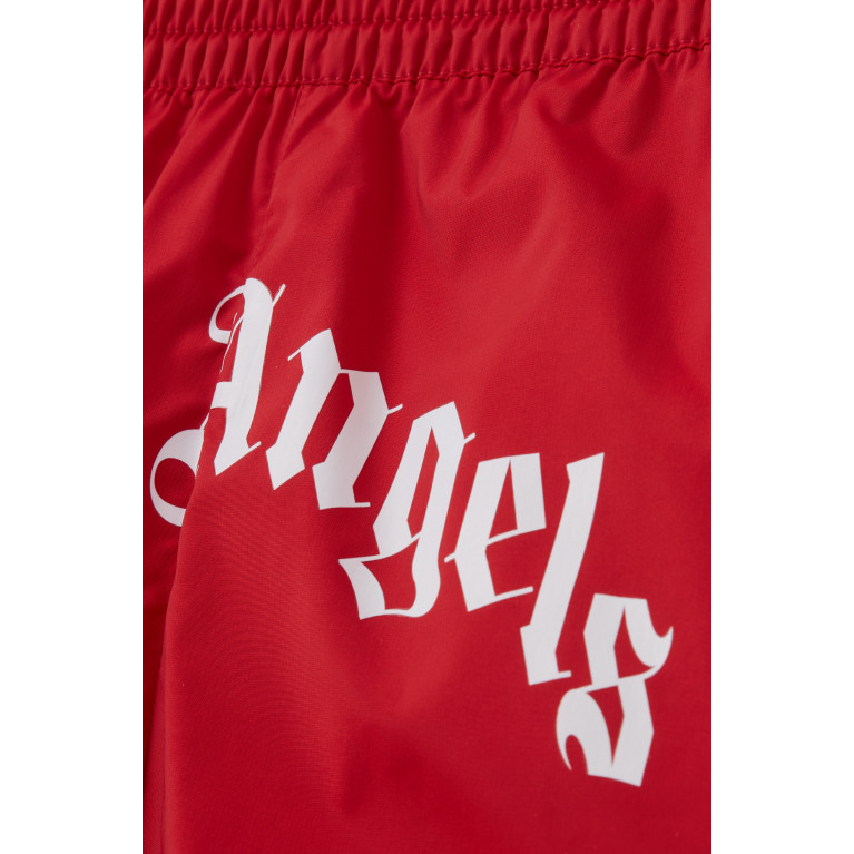 Palm Angels - Curved Logo Swimshorts Red