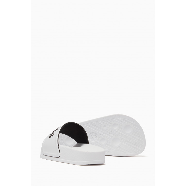 Palm Angels - Logo Print Pool Slides in Rubber White