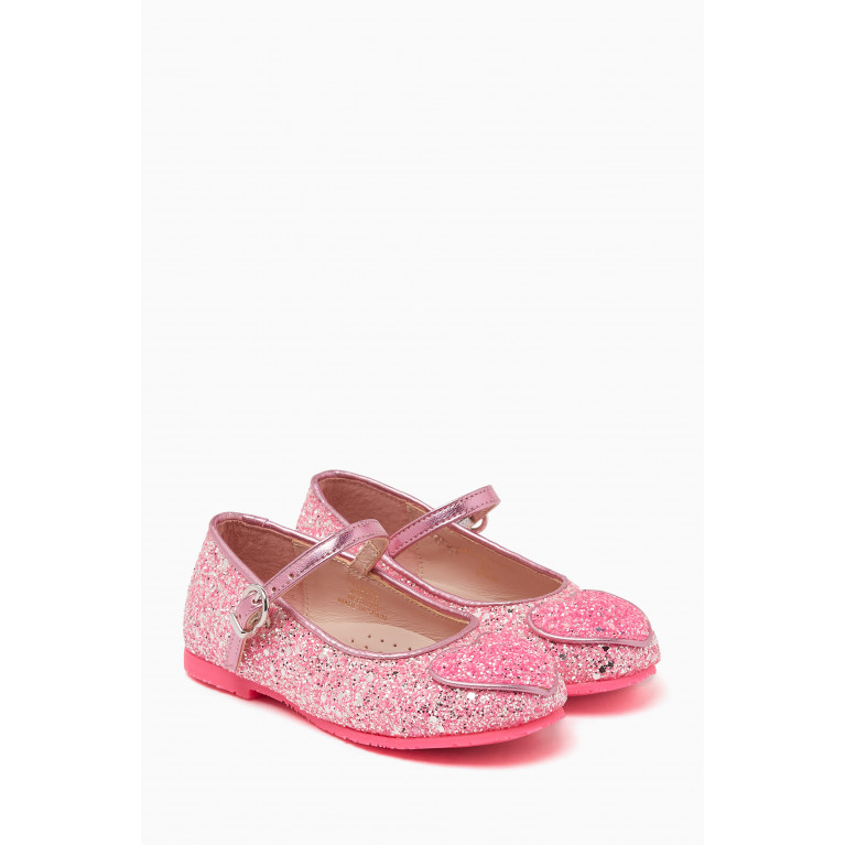 Amora Heart Flats in Leather