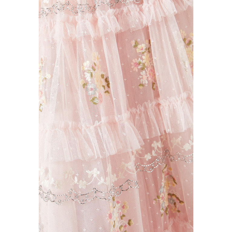Needle & Thread - Primrose Bouquet Ankle-length Gown in Tulle Pink