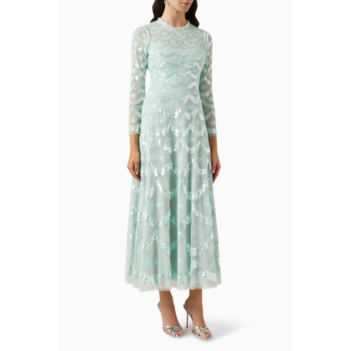 Needle & Thread - Fifi Sequin-embellished Ankle Gown in Recycled Tulle Green