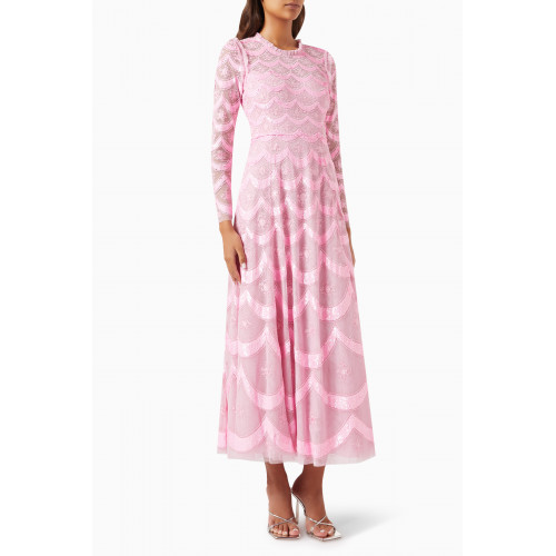 Needle & Thread - Fifi Sequin-embellished Ankle Gown in Recycled Tulle Pink