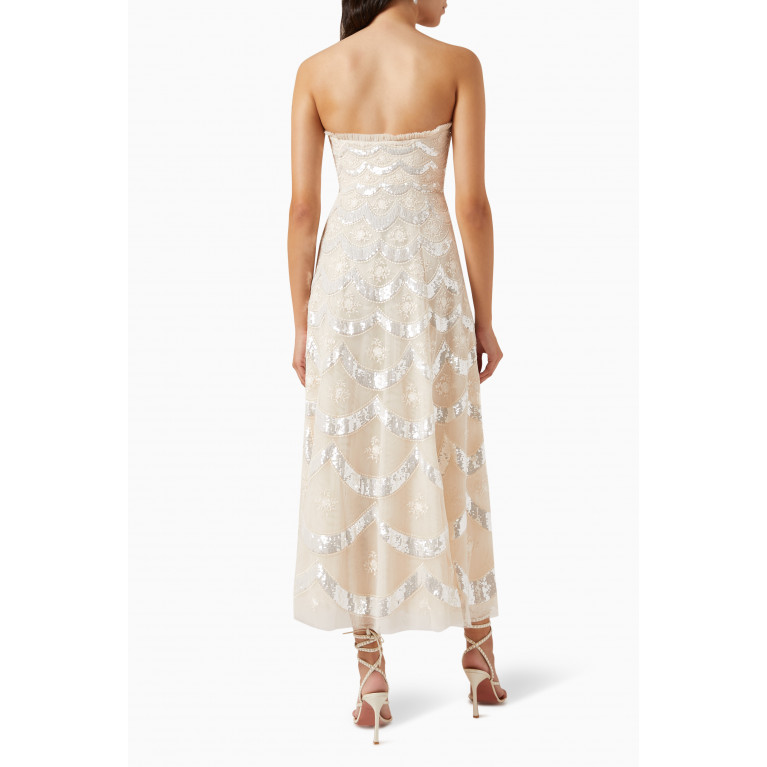 Needle & Thread - Fifi Strapless Sequin-embellished Ankle Gown in Recycled Tulle