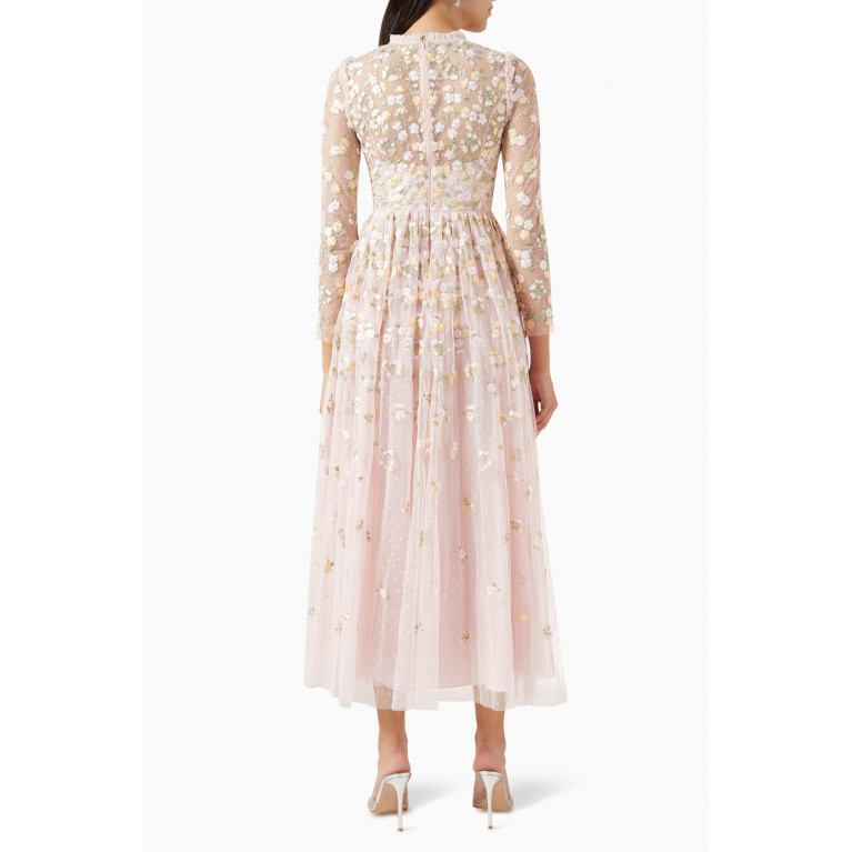 Needle & Thread - Wildflower Ditsy Maxi Gown in Tulle Pink