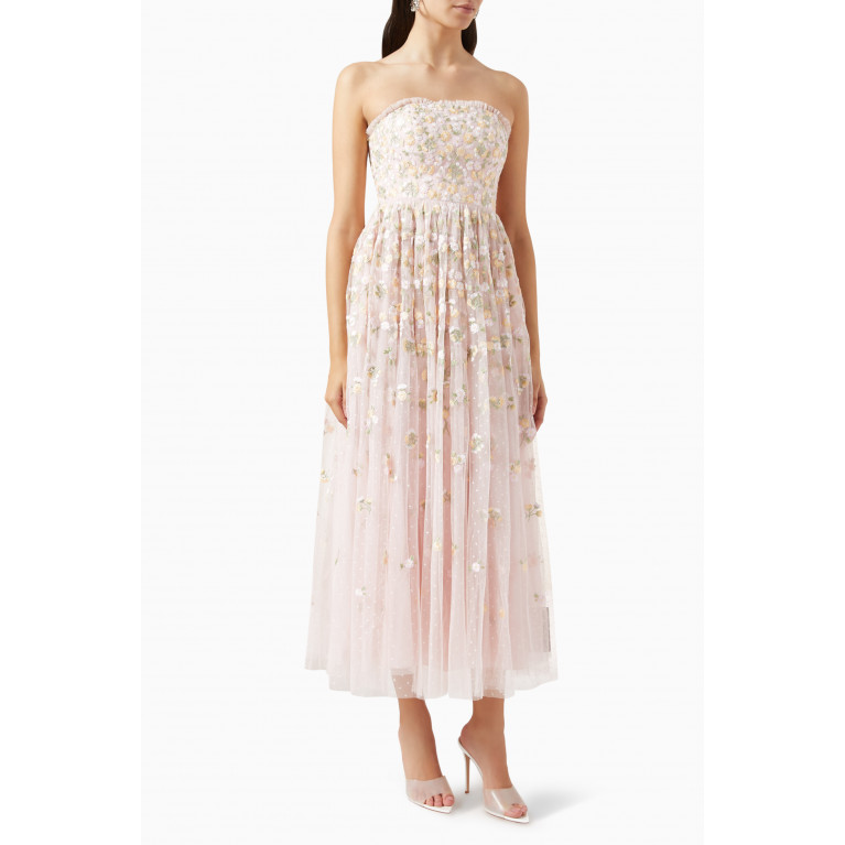 Needle & Thread - Wildflower Ditsy Strapless Maxi Gown in Tulle