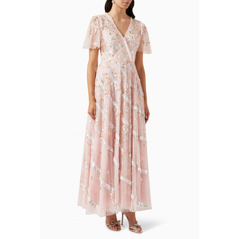 Needle & Thread - Dianella Sequin-embellished Gown in Tulle Pink