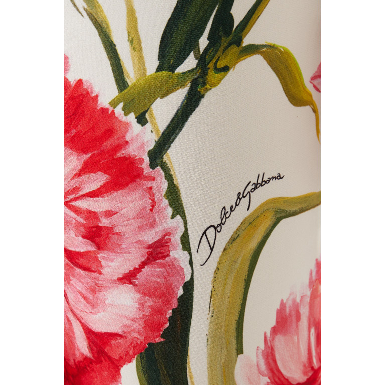 Dolce & Gabbana - Leggings in Carnation-print Silk Charmeuse
