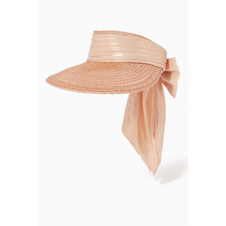 Eugenia Kim - Ricky Visor with Bow in Packable Straw