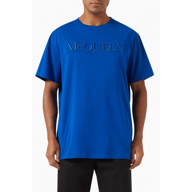Alexander McQueen - Logo-embroidered T-shirt in Organic Cotton-jersey