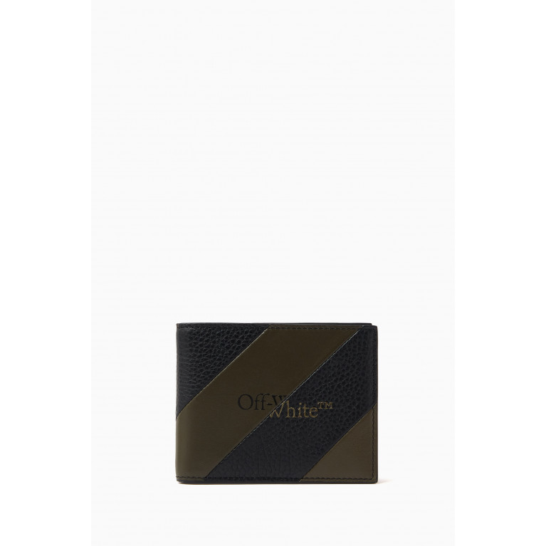 Off-White - Diagonal Industrial Stripe Bi-fold Wallet in Leather Neutral