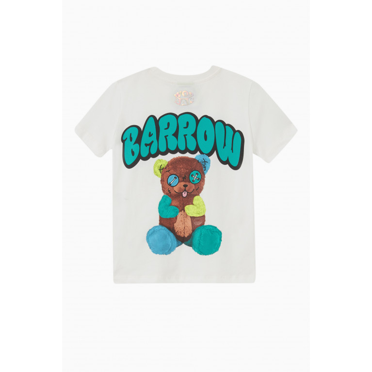 Barrow - Bear Graphic Print T-shirt in Cotton Neutral